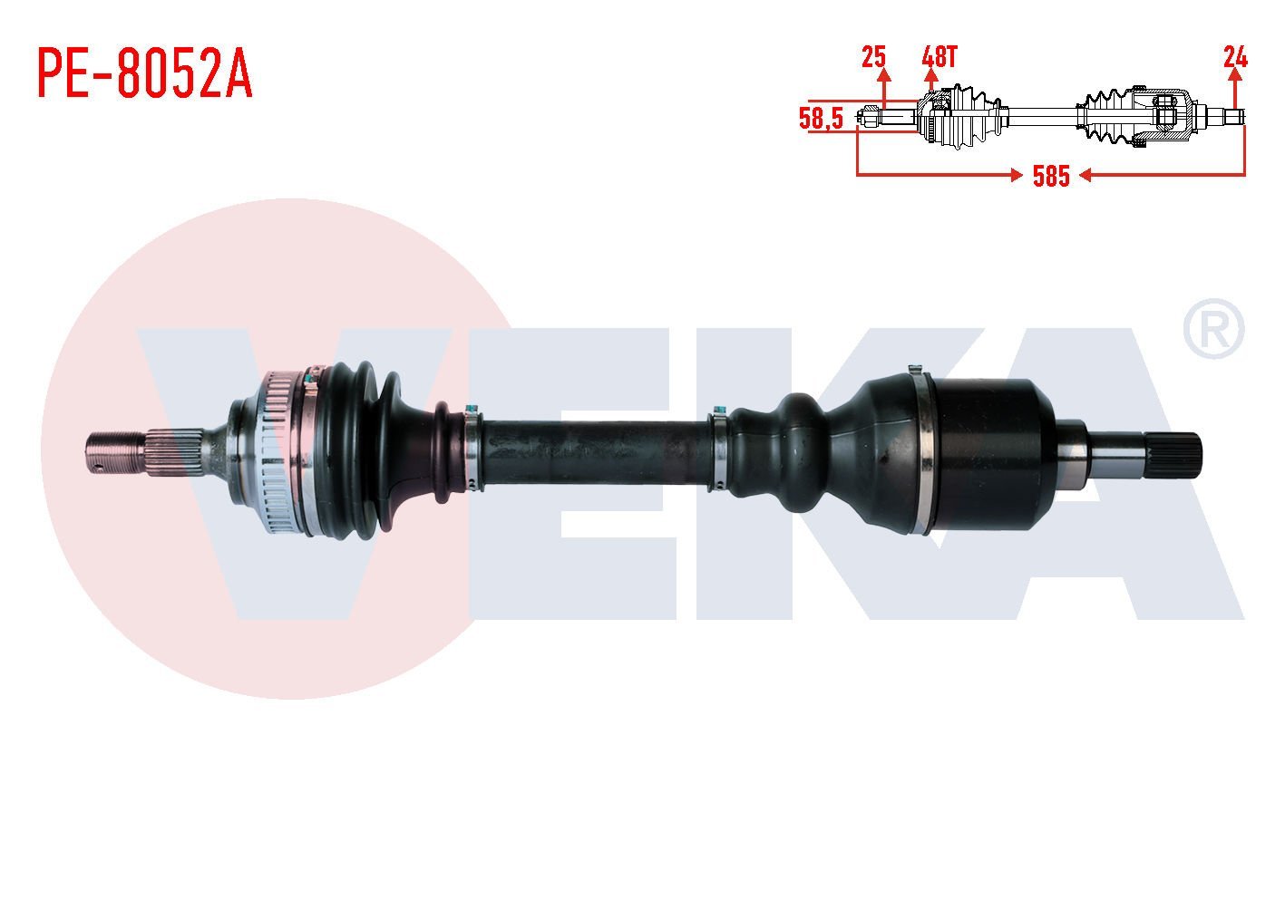 AKS SOL PEUGEOT PARTNER (ORTA KASA) 1.6 HDİ ABSLİ 48 DIŞ UZUNLUK 585mm 2003-2008