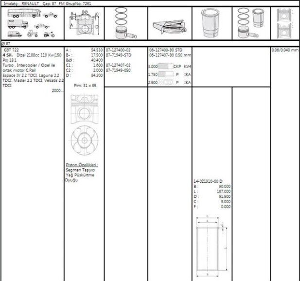 SEGMAN 87.00 MM M9T RENAULT TRAFİC 2