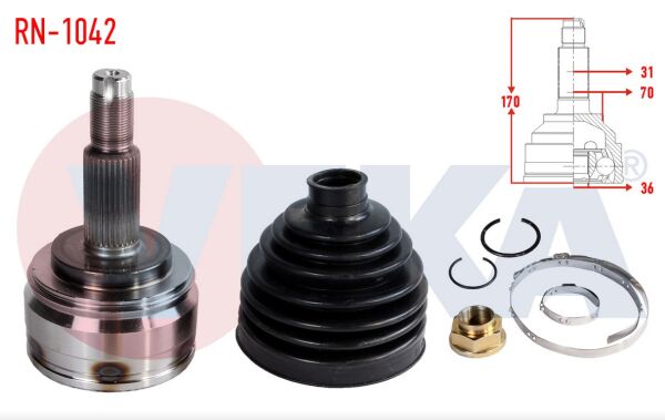 AKS KAFASI RENAULT MASTER 3 170MM