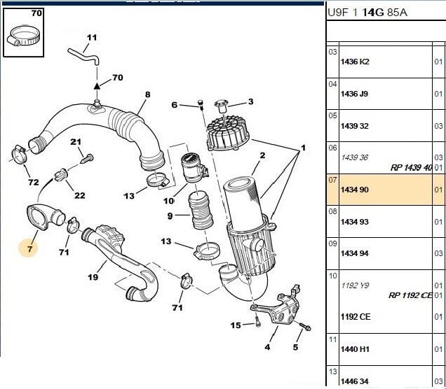 HAVA FİLTRE HORTUMU UÇ KISIM PEUGEOT BOXER 3