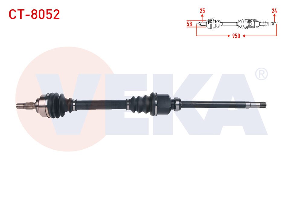AKS SAĞ CİTROEN BERLINGO 1.6 HDİ M-T UZUNLUK 950 mm 2008-