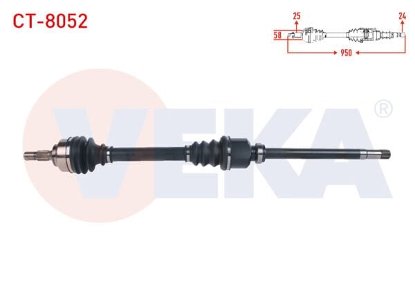 AKS SAĞ CİTROEN BERLINGO 1.6 HDİ M-T UZUNLUK 950 mm 2008-