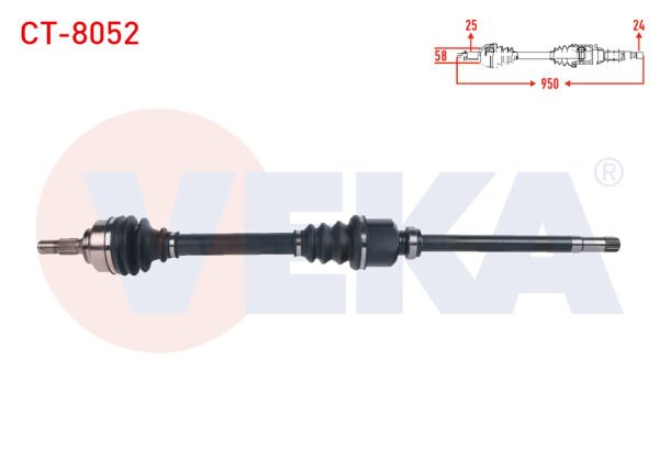 AKS SAĞ CİTROEN BERLINGO 1.6 HDİ M-T UZUNLUK 950 mm 2008-