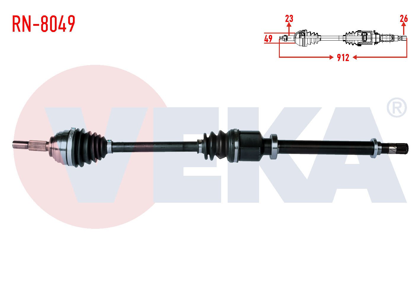 AKS SAĞ RENAULT MEGANE II 1.5 DCİ UZUNLUK 911mm 2002-2008