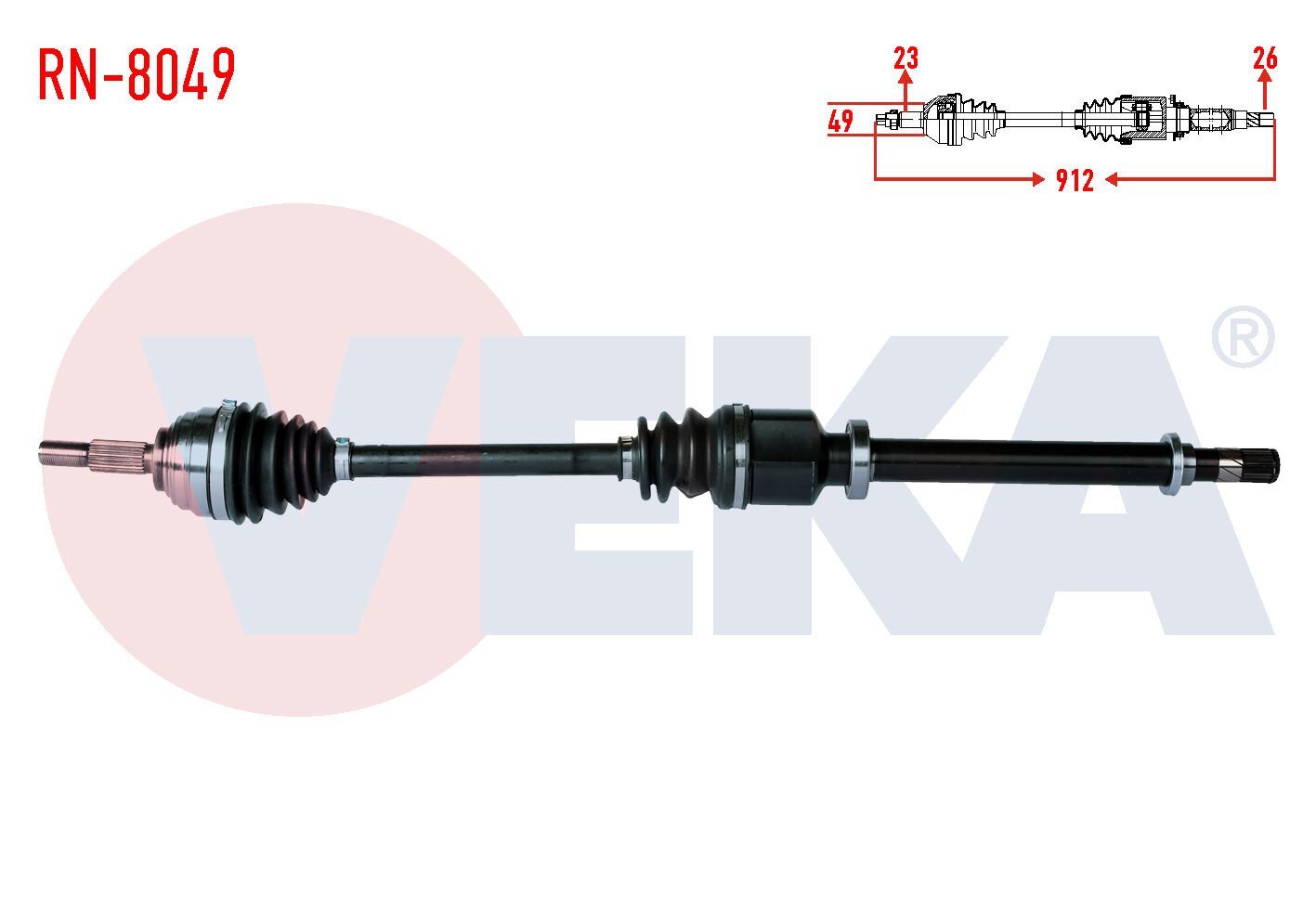 AKS SAĞ RENAULT MEGANE II 1.5 DCİ UZUNLUK 911mm 2002-2008