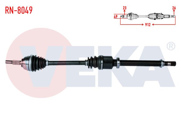 AKS SAĞ RENAULT MEGANE II 1.5 DCİ UZUNLUK 911mm 2002-2008