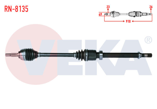AKS SAĞ RENAULT CLİO IV 1.5 DCİ UZUNLUK 910mm 2012-