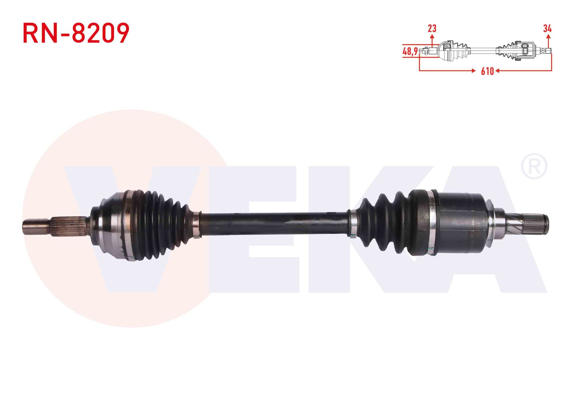 AKS SOL RENAULT CLİO IV 1.5 DCİ A-T UZUNLUK 610 mm 2012-