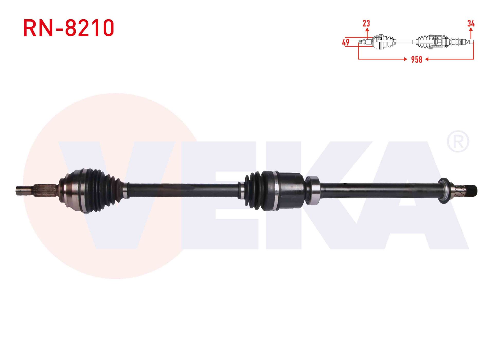 AKS SAĞ RENAULT CLİO IV 1.5 DCİ A-T UZUNLUK 958 mm 2012-