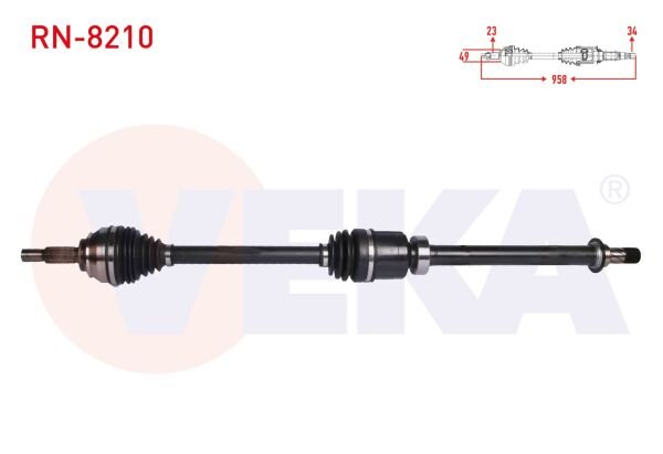 AKS SAĞ RENAULT CLİO IV 1.5 DCİ A-T UZUNLUK 958 mm 2012-
