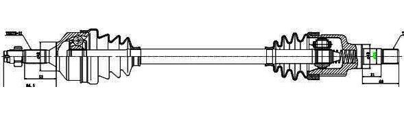 AKS SOL CİTROEN C3 1.4 HDİ 70HP YAYLI TIP MA SANZIMAN UZUNLUK 636MM 2002-2009