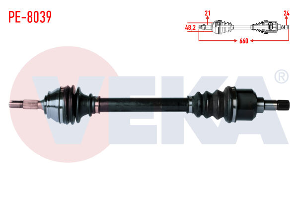 AKS SOL PEUGEOT 301 1.6 HDİ UZUNLUK 660mm 2012-