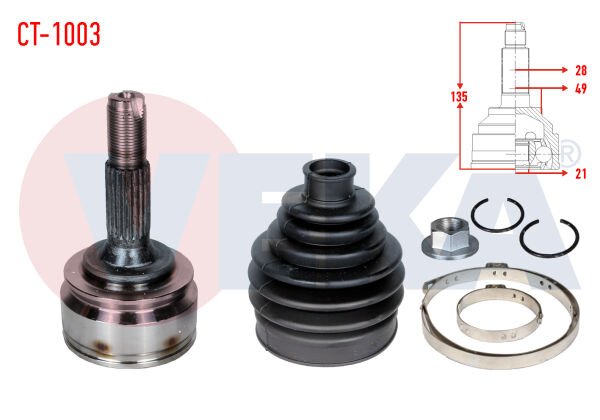 AKS KAFASI CİTROEN C3 II 1.4 HDİ 21X28X49 UZUNLUK 135MM 2009-2016