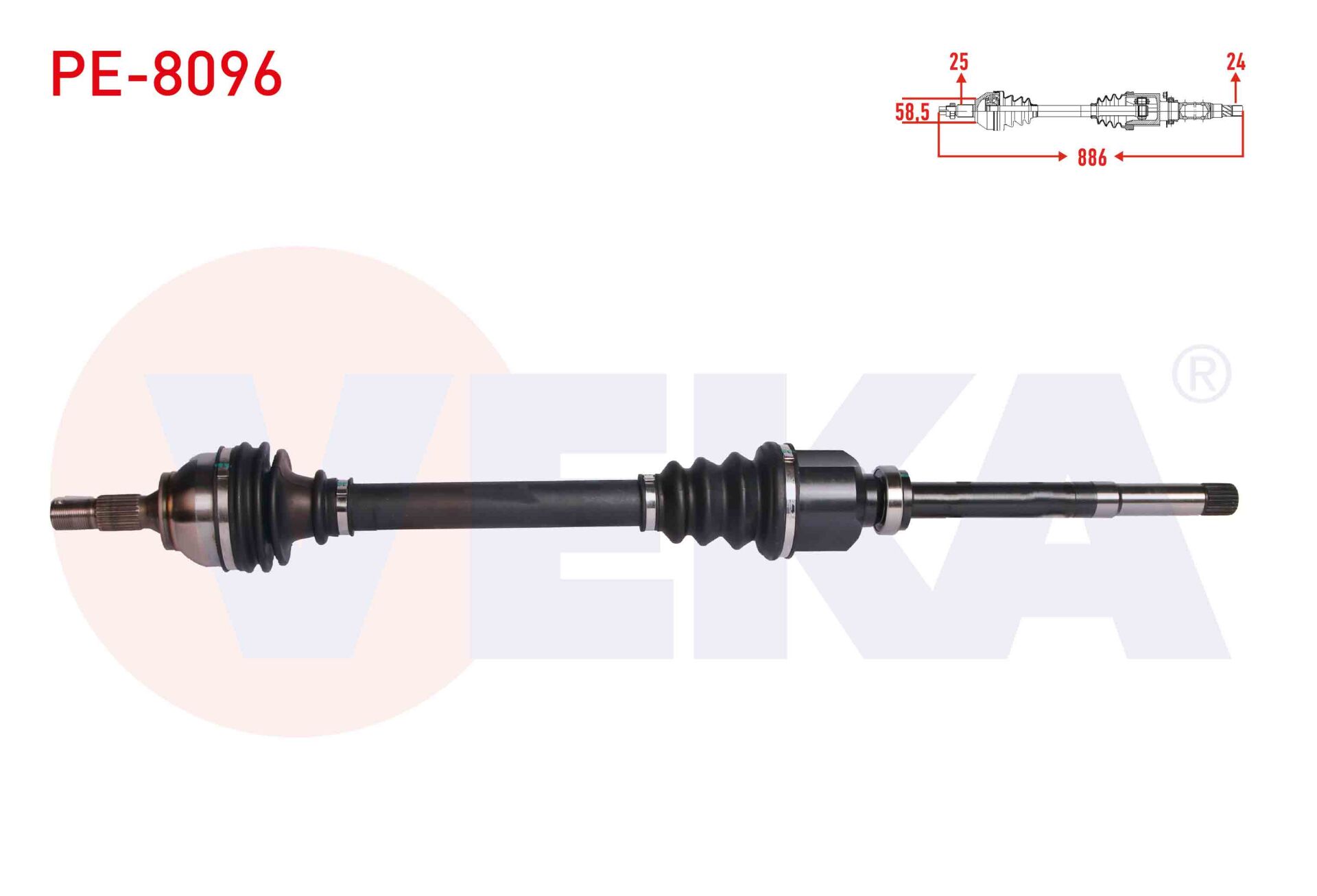 AKS SAĞ PEUGEOT 301 1.6 HDİ 100 PS EURO 6 UZUNLUK 886 mm 2018-