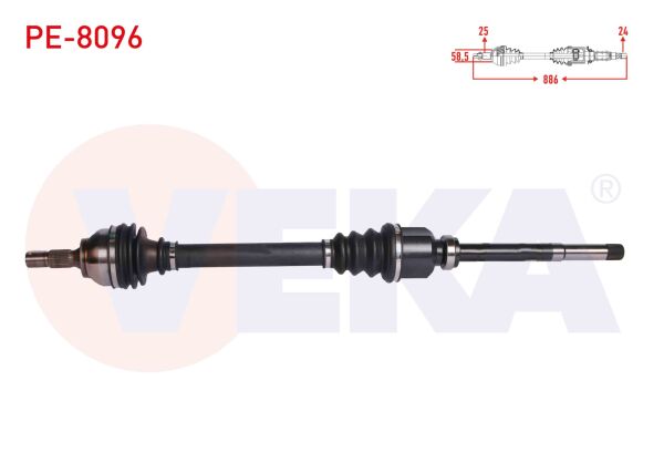 AKS SAĞ PEUGEOT 301 1.6 HDİ 100 PS EURO 6 UZUNLUK 886 mm 2018-