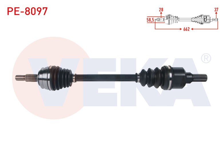 AKS SOL AT6 PEUGEOT 3008 UZUNLUK 662MM