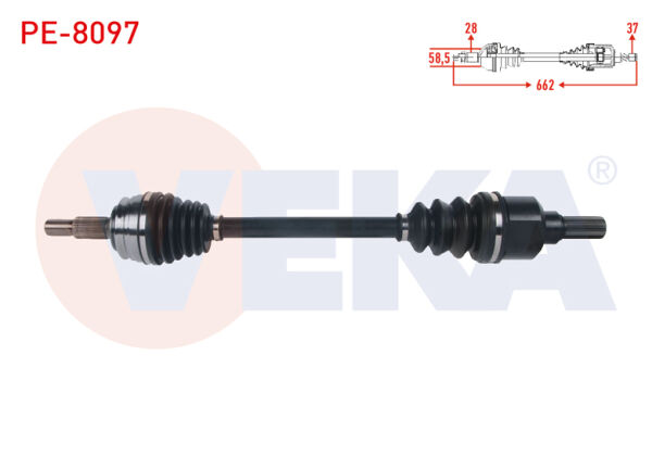 AKS SOL AT6 PEUGEOT 3008 UZUNLUK 662MM