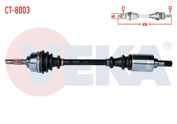 AKS SOL CİTROEN C3 (FC) 1.4 HDİ 70HP YAYLI TIP UZUNLUK 636mm 2002-2009
