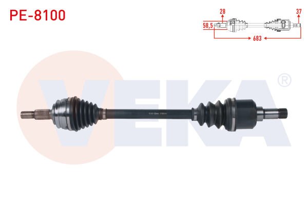 AKS SOL ÖN UZUNLUK 683mm PEUGEOT 3008 1.5 -1.6 BlueHDİ M-T 16-/ 5008 II 1