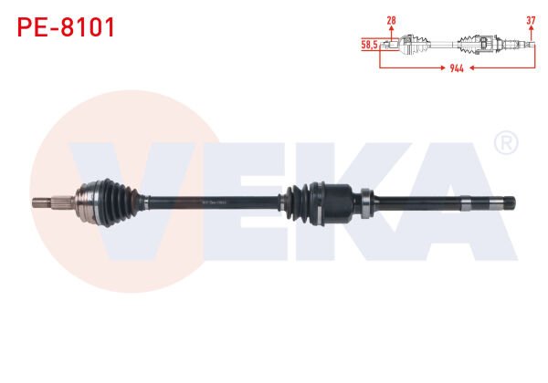 AKS SAĞ ÖN UZUNLUK 944mm PEUGEOT 3008 1.5 -1.6 BlueHDİ M-T 16-/ 5008 II 1