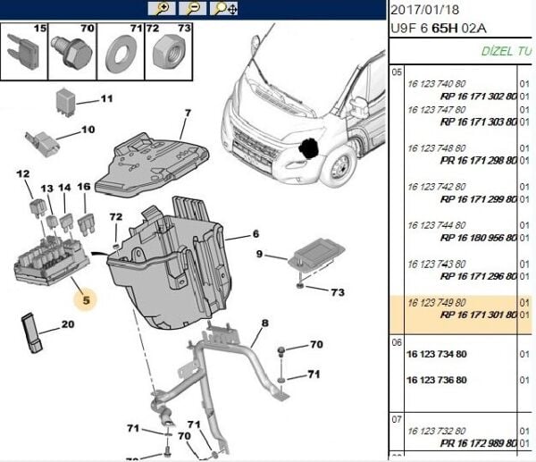 SİGORTA TABLASI EURO 5 PEUGEOT BOXER 3