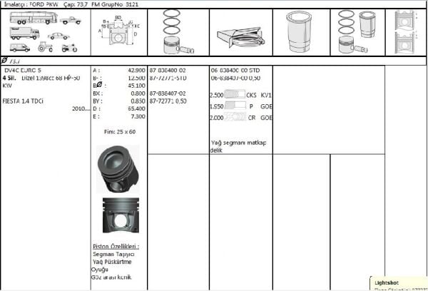 PİSTON SEGMAN 73.70 MM EURO 5 DV4 PEUGEOT SERİSİ