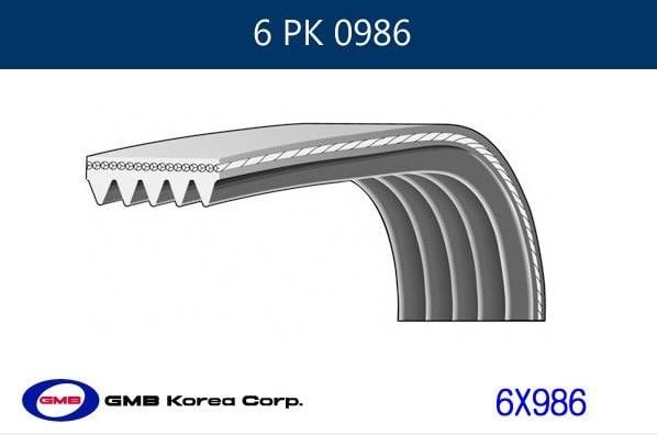 ALTERNATÖR KAYIŞI 6PK986