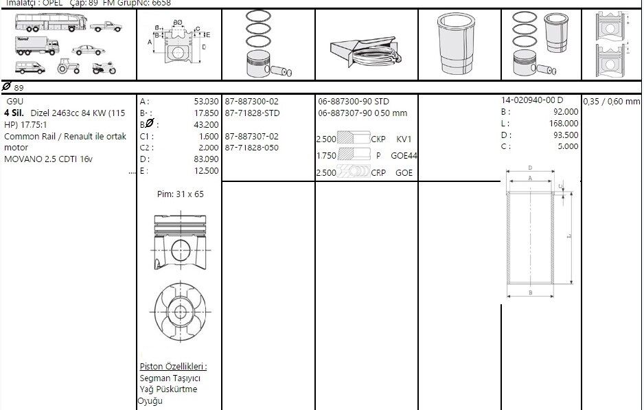 SEGMAN 89.050 RENAULT MASTER 2