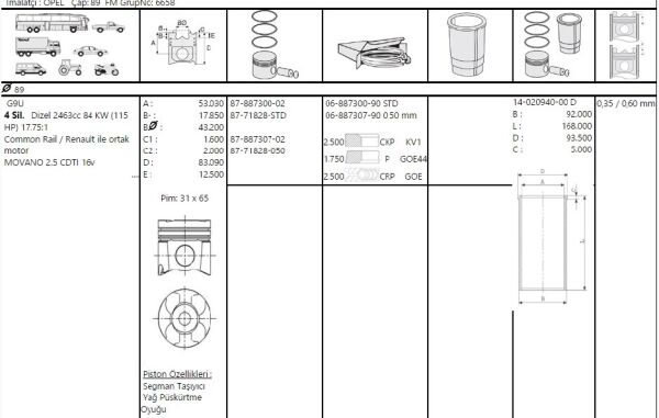 SEGMAN 89.050 RENAULT MASTER 2