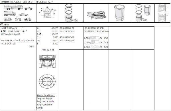 SEGMAN 85.01MM STD M9T RENAULT MASTER 3
