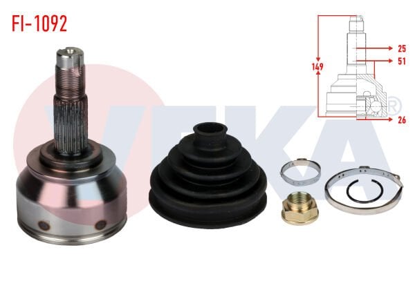 AKS KAFASI FİAT DOBLO (152,263) 1.6 MJT 25X26X51 UZUNLUK 149 MM 2010-