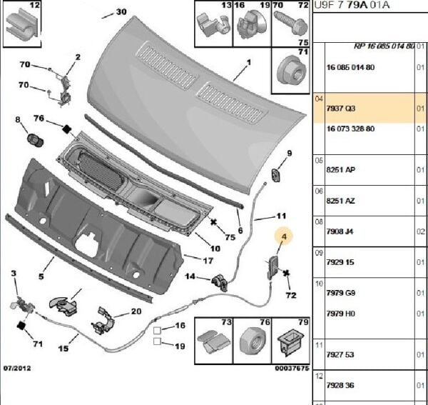 KAPUT AÇMA MANDALI PEUGEOT BOXER 3