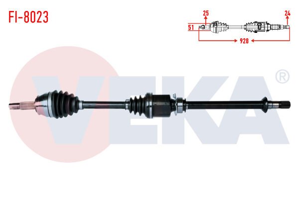 AKS SAĞ FİAT DOBLO - ALBEA 1.3 MJT UZUNLUK 928MM 2007-