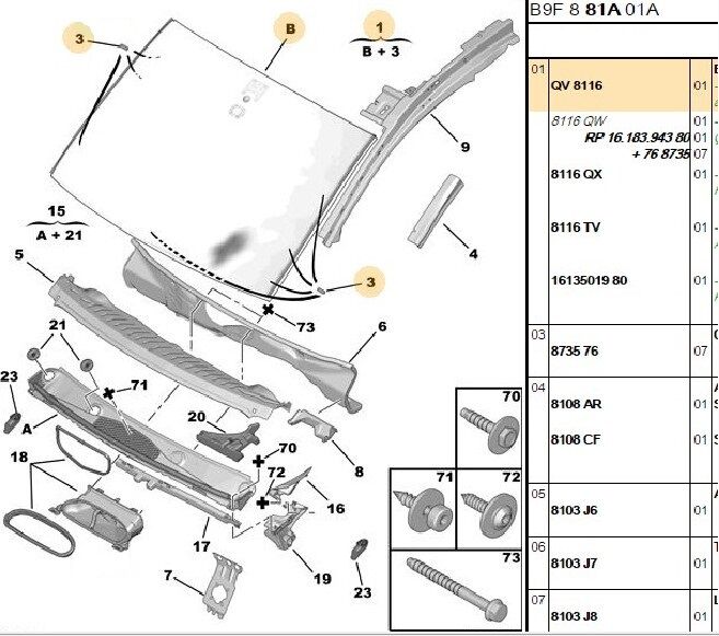 ÖN CAM PEUGEOT PARTNER TEPE