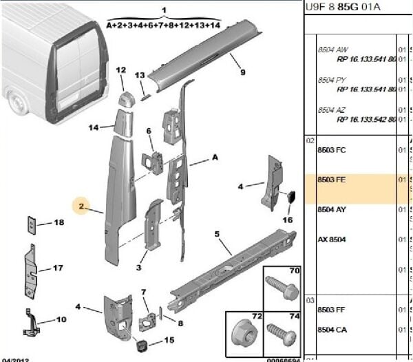 SOL ARKA KÖŞE BOMBE SACI PEUGEOT BOXER 3