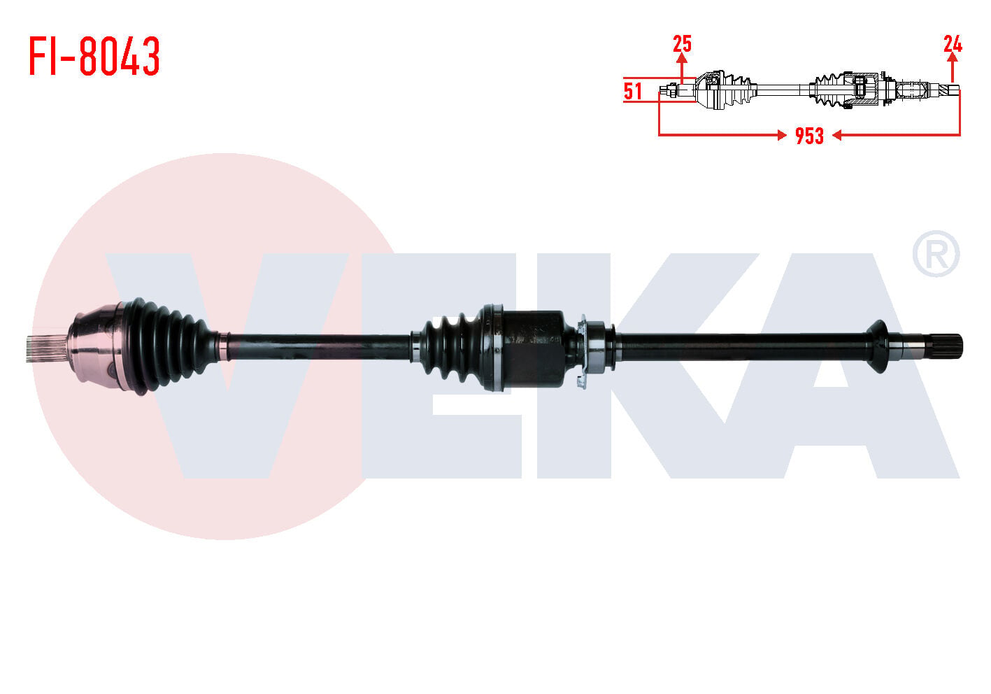 AKS SAĞ FİAT FİORİNO (225) 1.3 MJT UZUNLUK 953mm 2007-2013