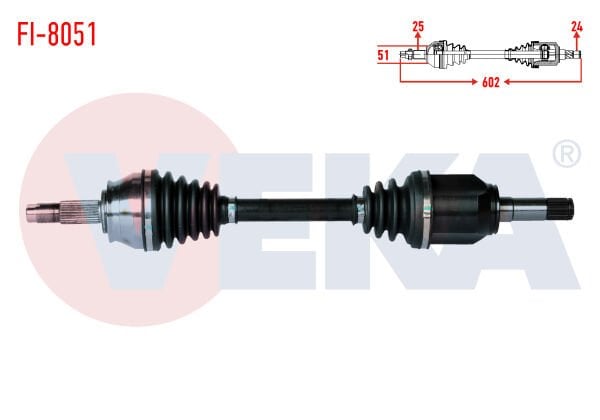 AKS SOL FİAT DOBLO (152,263) 1.3 MJT UZUNLUK 602mm 2010-
