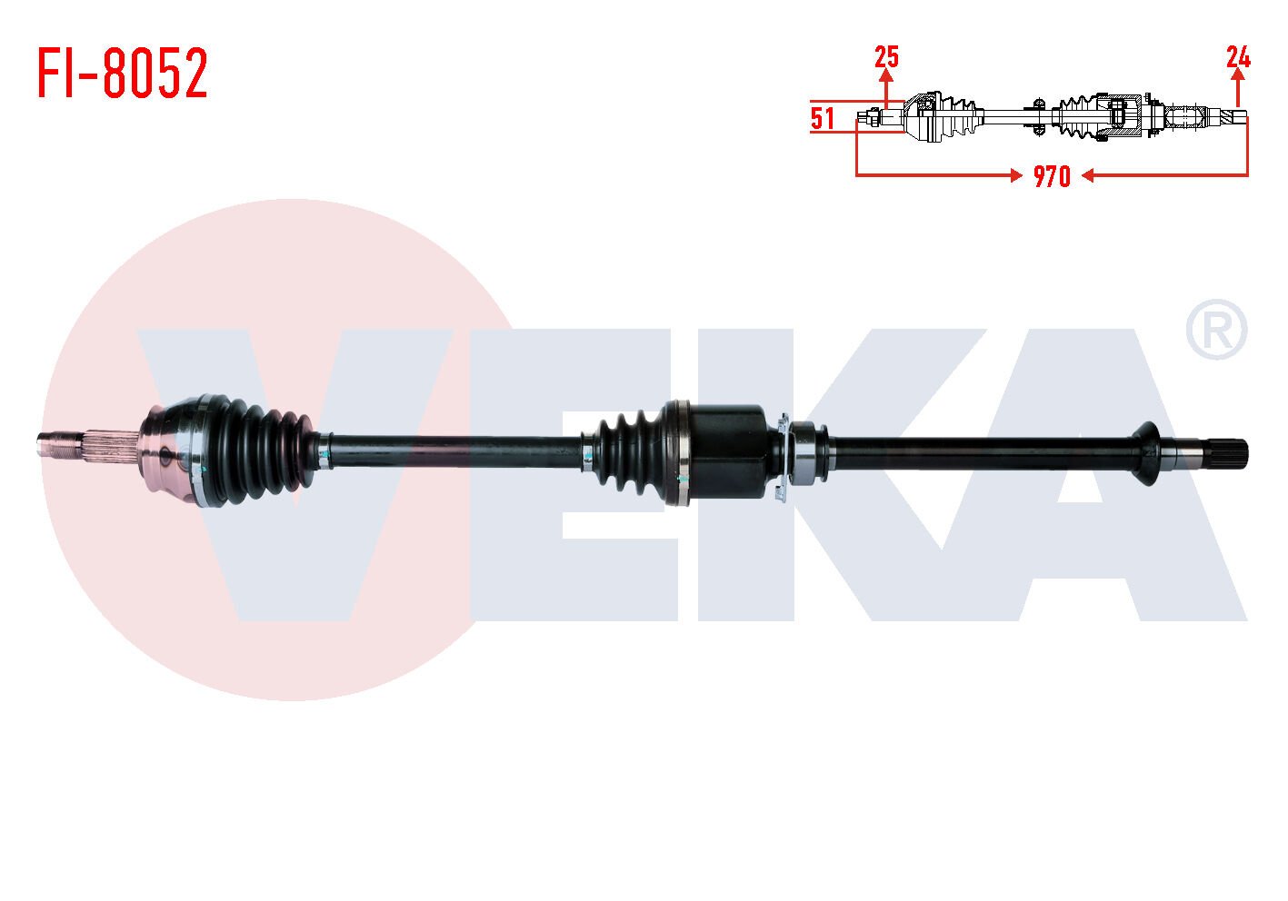 AKS SAĞ FİAT DOBLO (152,263) 1.3 MJT UZUNLUK 970mm 2010-