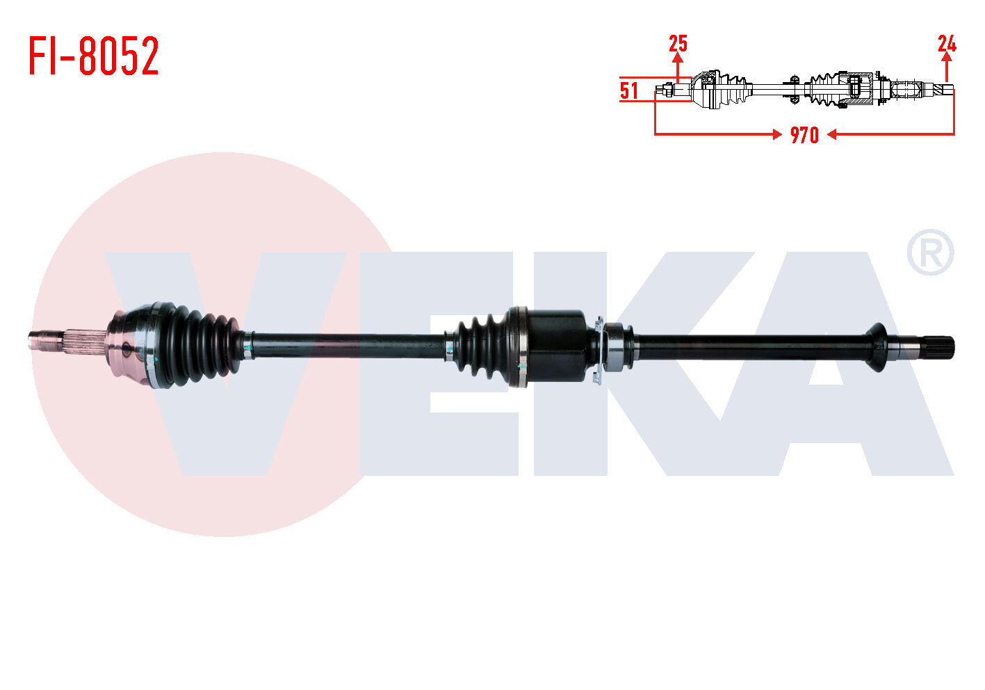 AKS SAĞ FİAT DOBLO (152,263) 1.3 MJT UZUNLUK 970mm 2010-