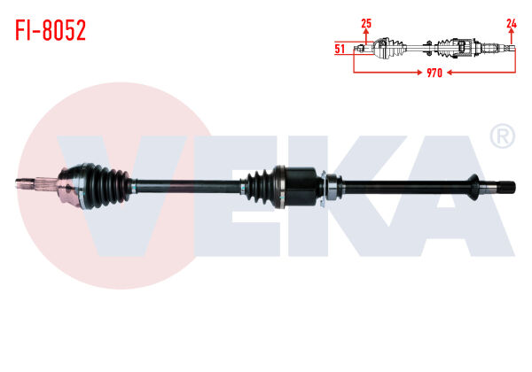 AKS SAĞ FİAT DOBLO (152,263) 1.3 MJT UZUNLUK 970mm 2010-