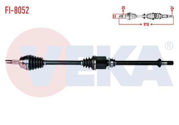 AKS SAĞ FİAT DOBLO (152,263) 1.3 MJT UZUNLUK 970mm 2010-