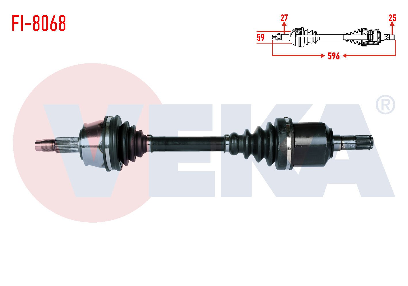 AKS SOL FİAT DOBLO MAXI 1.6 MJT UZUNLUK 596mm 2010-