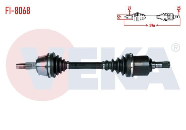 AKS SOL FİAT DOBLO MAXI 1.6 MJT UZUNLUK 596mm 2010-