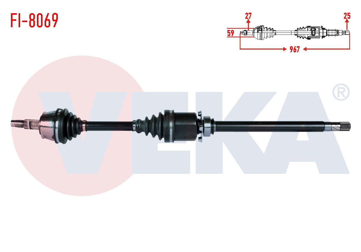 AKS SAĞ FİAT DOBLO MAXI 1.6 MJT UZUNLUK 967mm 2010-