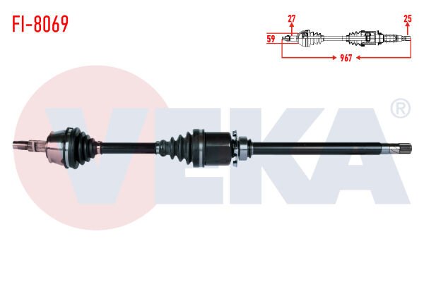 AKS SAĞ FİAT DOBLO MAXI 1.6 MJT UZUNLUK 967mm 2010-