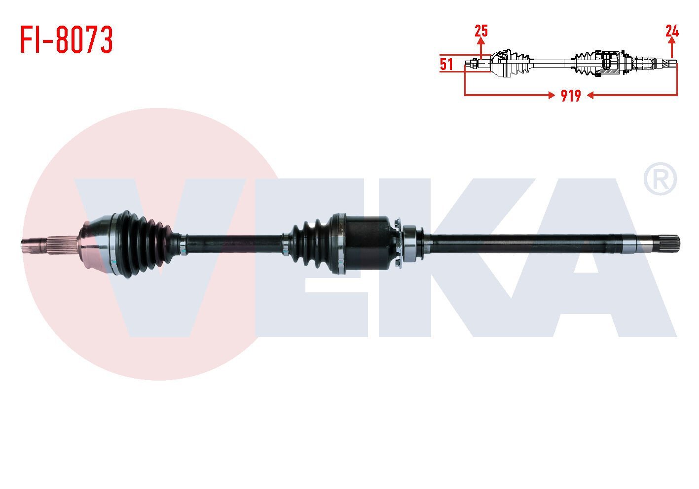 AKS SAĞ FİAT FİORİNO (225) 1.3 MJT EURO 5 UZUNLUK 919MM 2013-