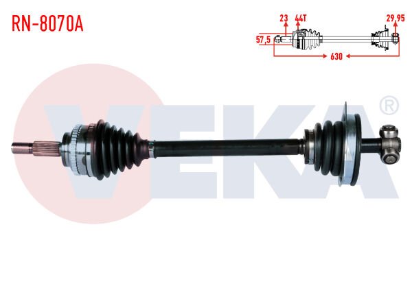 AKS SOL RENAULT KANGOO 1.5 DCİ KALIN FREZE ABSLİ 44 DIŞ 630 mm 1998-2008