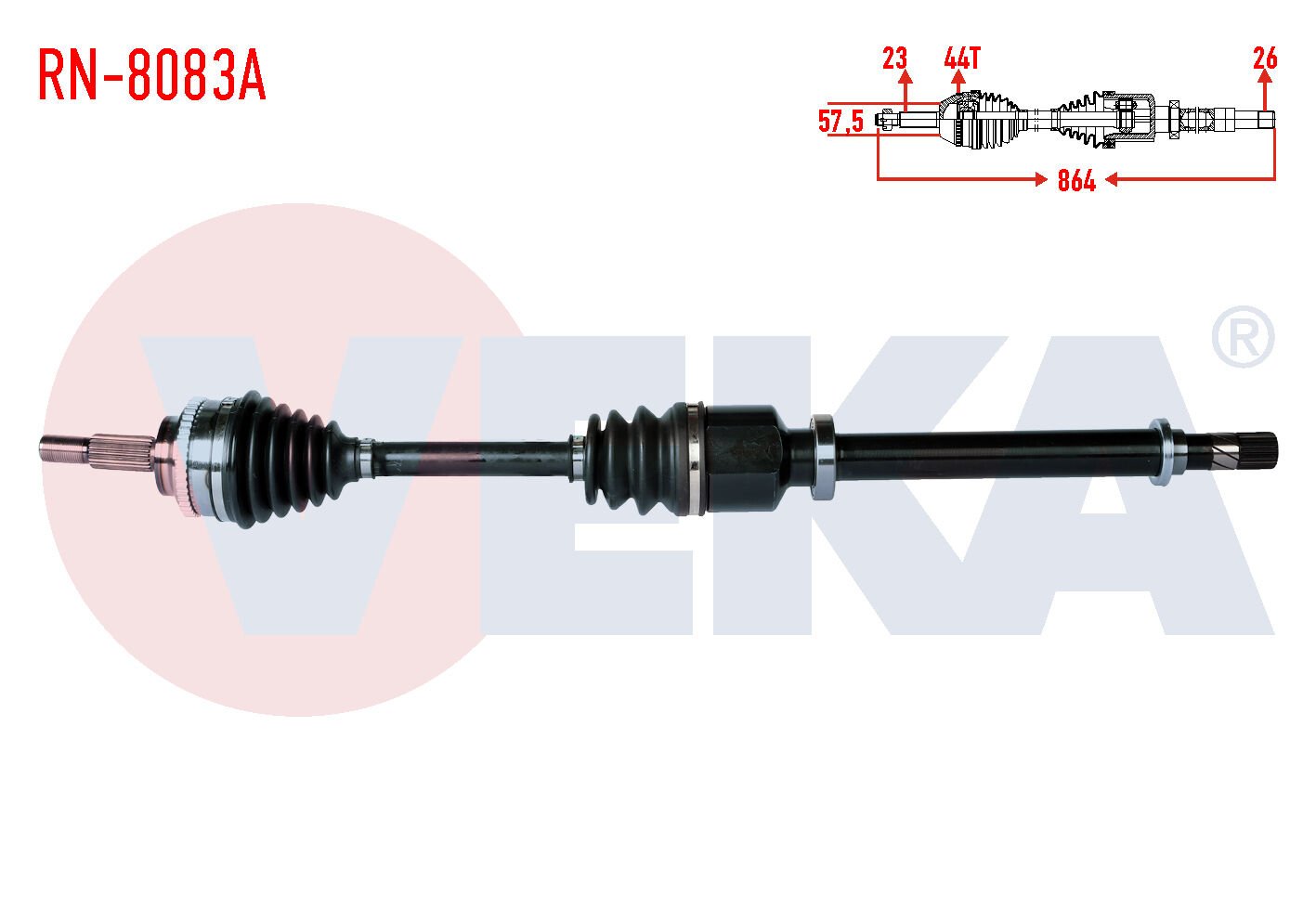 AKS SAĞ RENAULT THALIA II 1.5 DCİ ABSLİ 44 DIŞ UZUNLUK 864mm 2008-