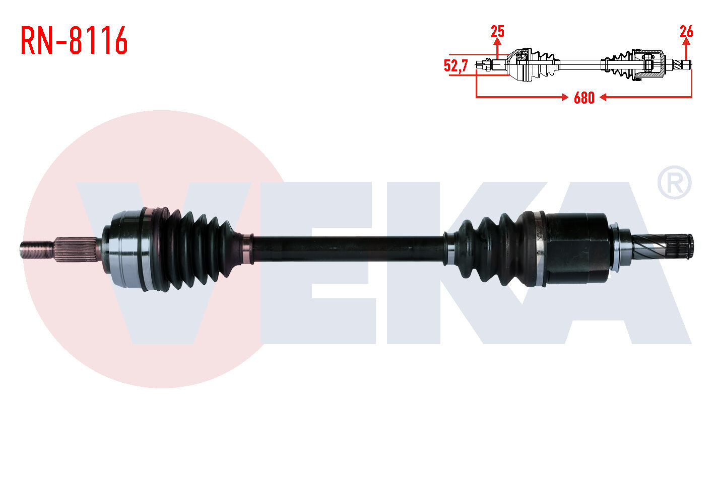 AKS SOL RENAULT FLUENCE (L30) 1.5 DCİ 6 VİTES UZUNLUK 680mm 2009-