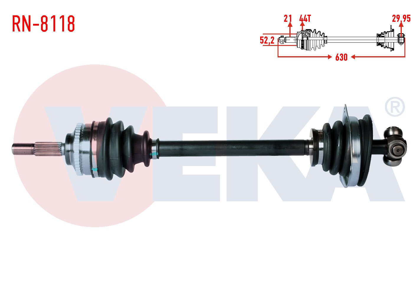 AKS SOL RENAULT CLİO II 1.5 DCİ ABSLİ 44 DIŞ YAYLI TIP UZUNLUK 630 mm 1998-2005